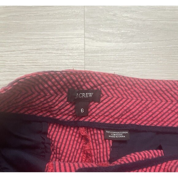 J.Crew Shorts Women's Red Striped Chino nautical travel beach cotton size 6 - Picture 4 of 8